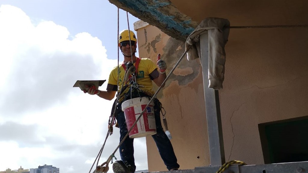 trabajos verticales en las palmas